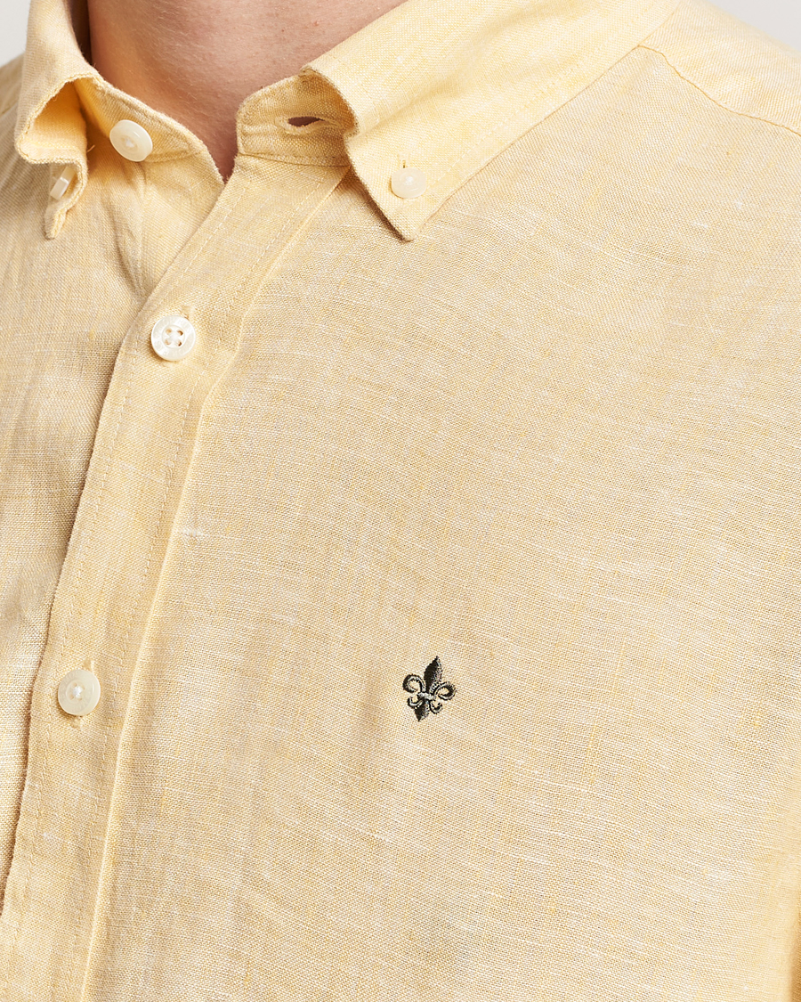 Mies | Kauluspaidat | Morris | Douglas Linen Button Down Shirt Yellow