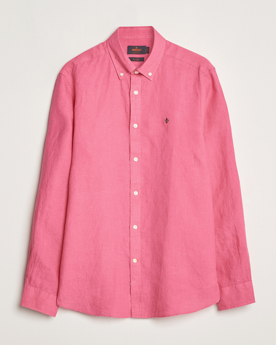 Mies | Kauluspaidat | Morris | Douglas Linen Button Down Shirt Cerise