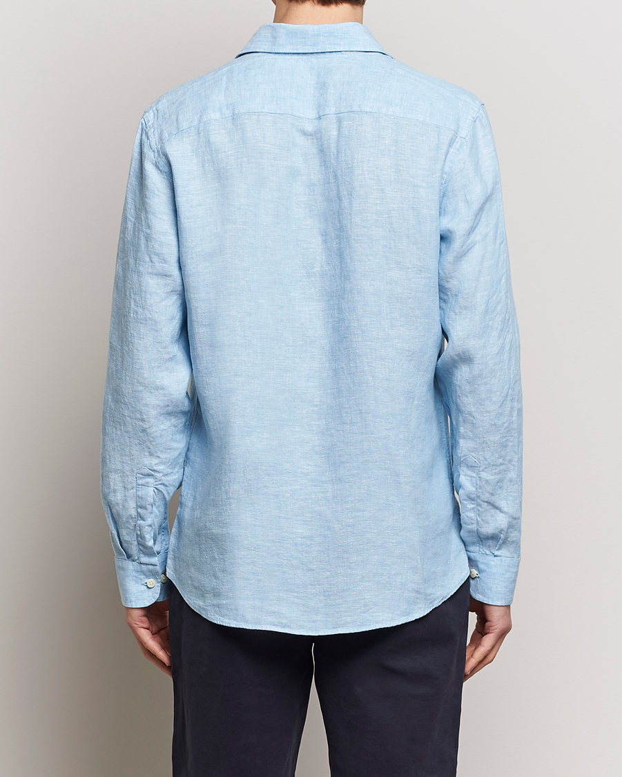 Mies | Kauluspaidat | Morris | Slim Fit Linen Cut Away Shirt Light Blue