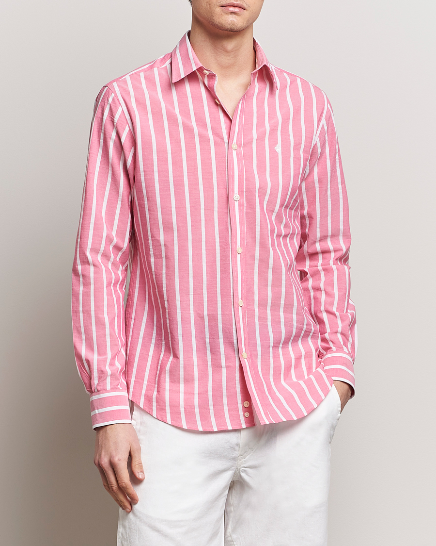 Mies | Rennot | Morris | Summer Stripe Shirt Cerise