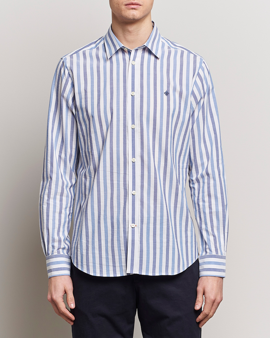 Herr | Casualskjortor | Morris | Summer Stripe Shirt Blue