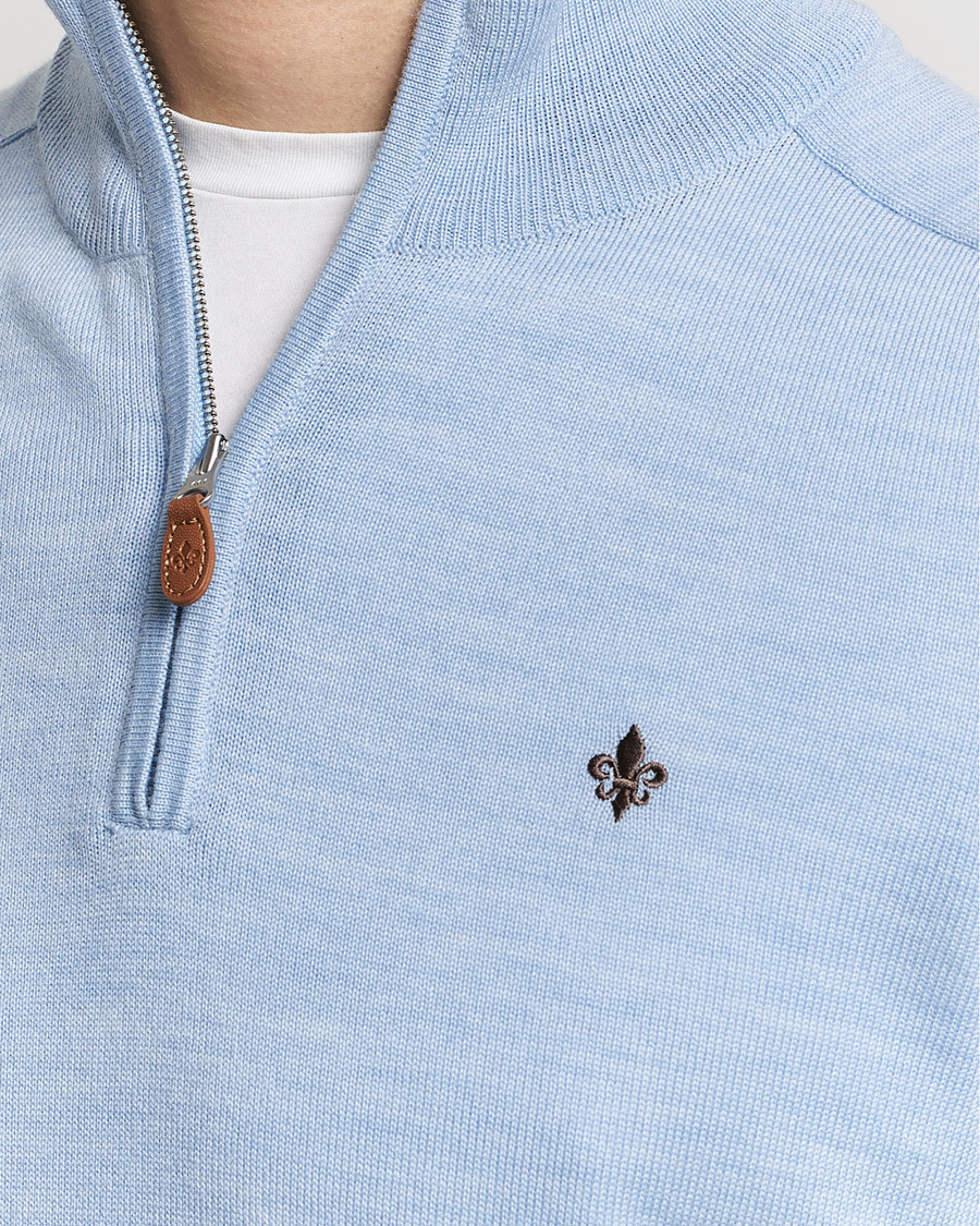 Mies | Puserot | Morris | John Merino Half Zip Light Blue