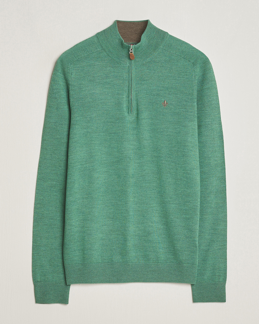 Mies | Puserot | Morris | John Merino Half Zip Light Green
