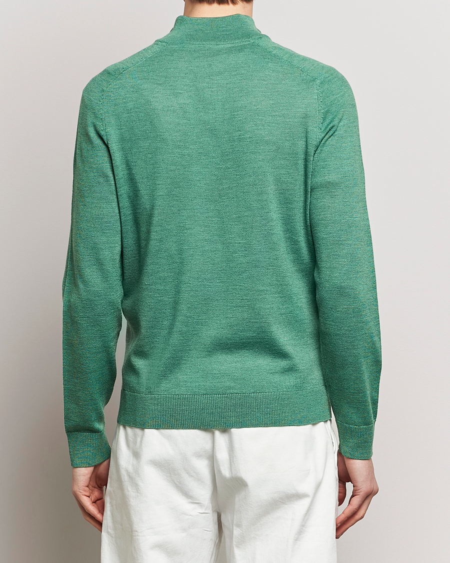 Mies | Puserot | Morris | John Merino Half Zip Light Green