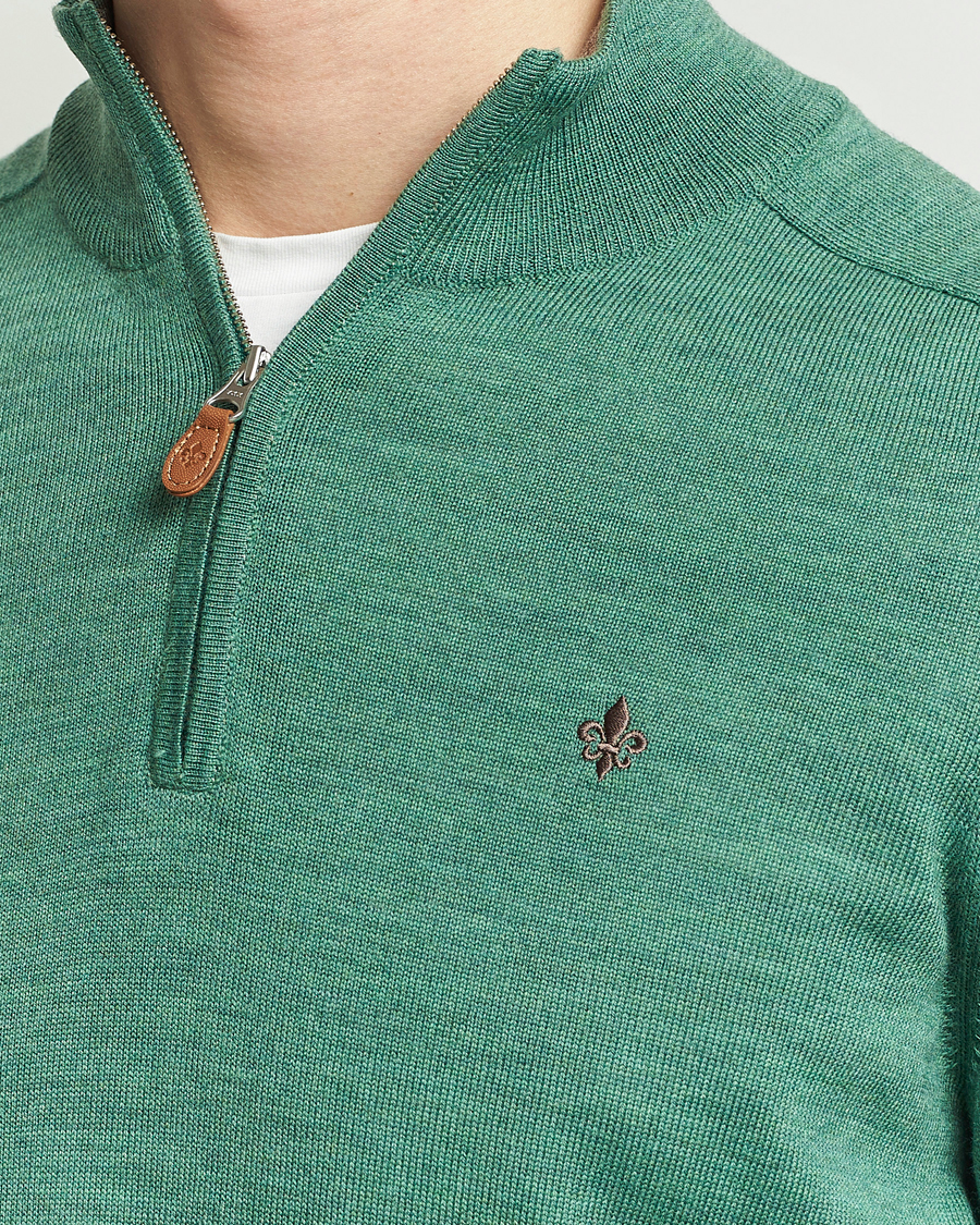 Mies | Puserot | Morris | John Merino Half Zip Light Green