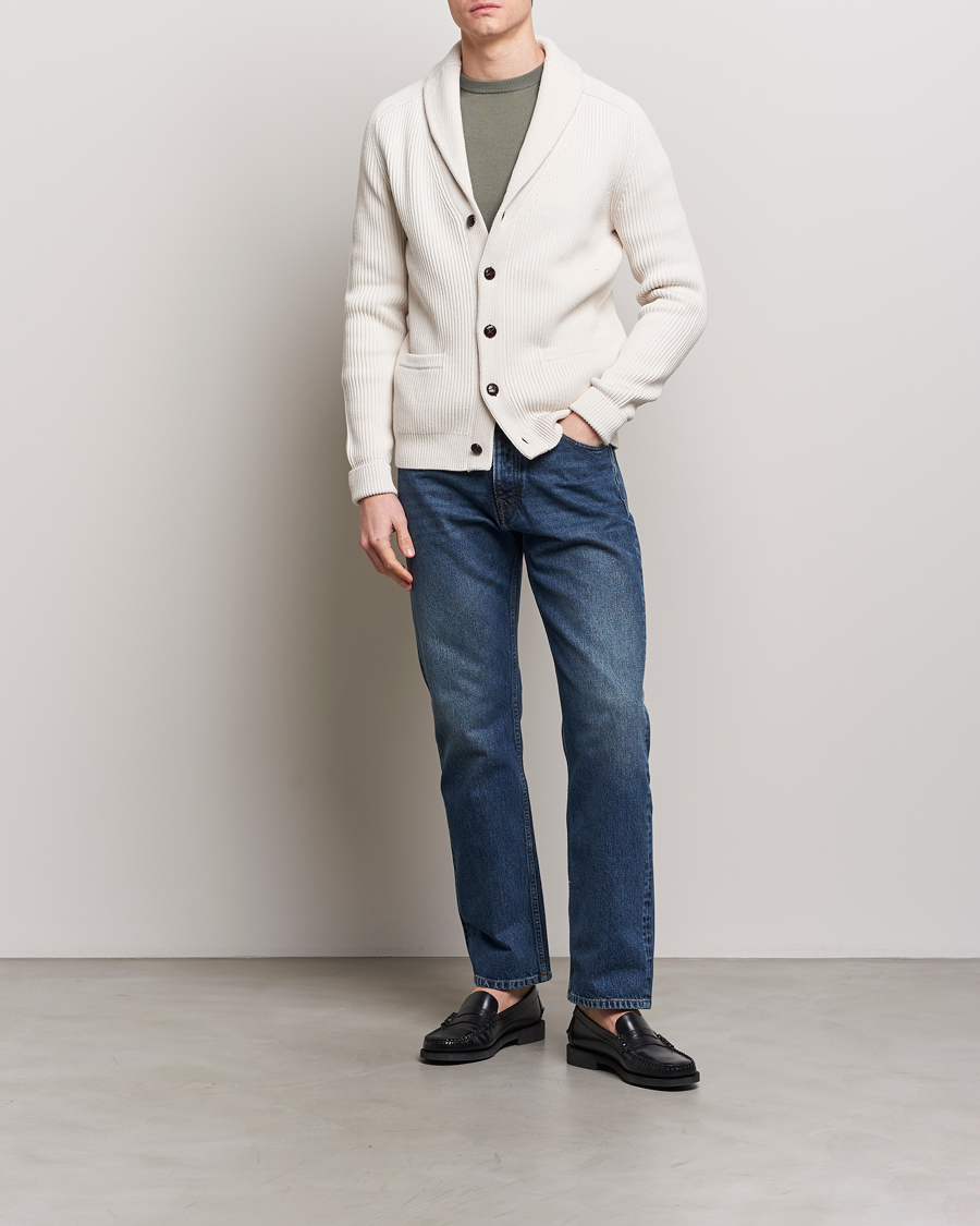 Mies | Puserot | Morris | Brayden Shawl Cardigan White