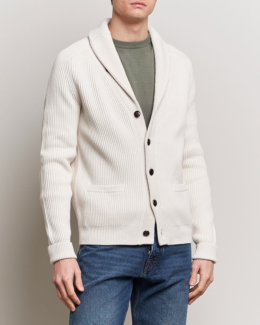 Mies | Puserot | Morris | Brayden Shawl Cardigan White
