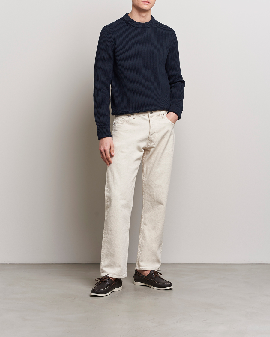 Mies |  | Morris | Arthur Navy Cotton/Merino Knitted Sweater Navy