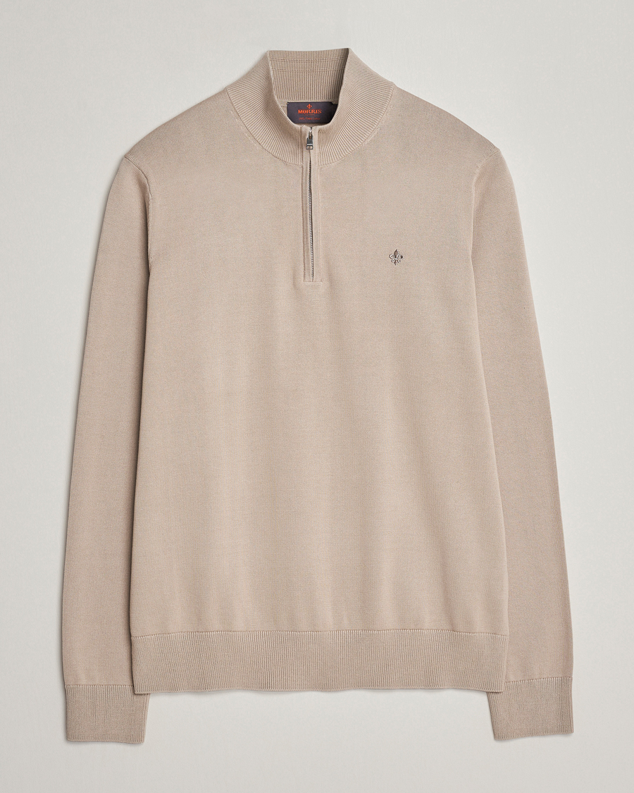 Mies | Puserot | Morris | Riley Cotton Half Zip Khaki