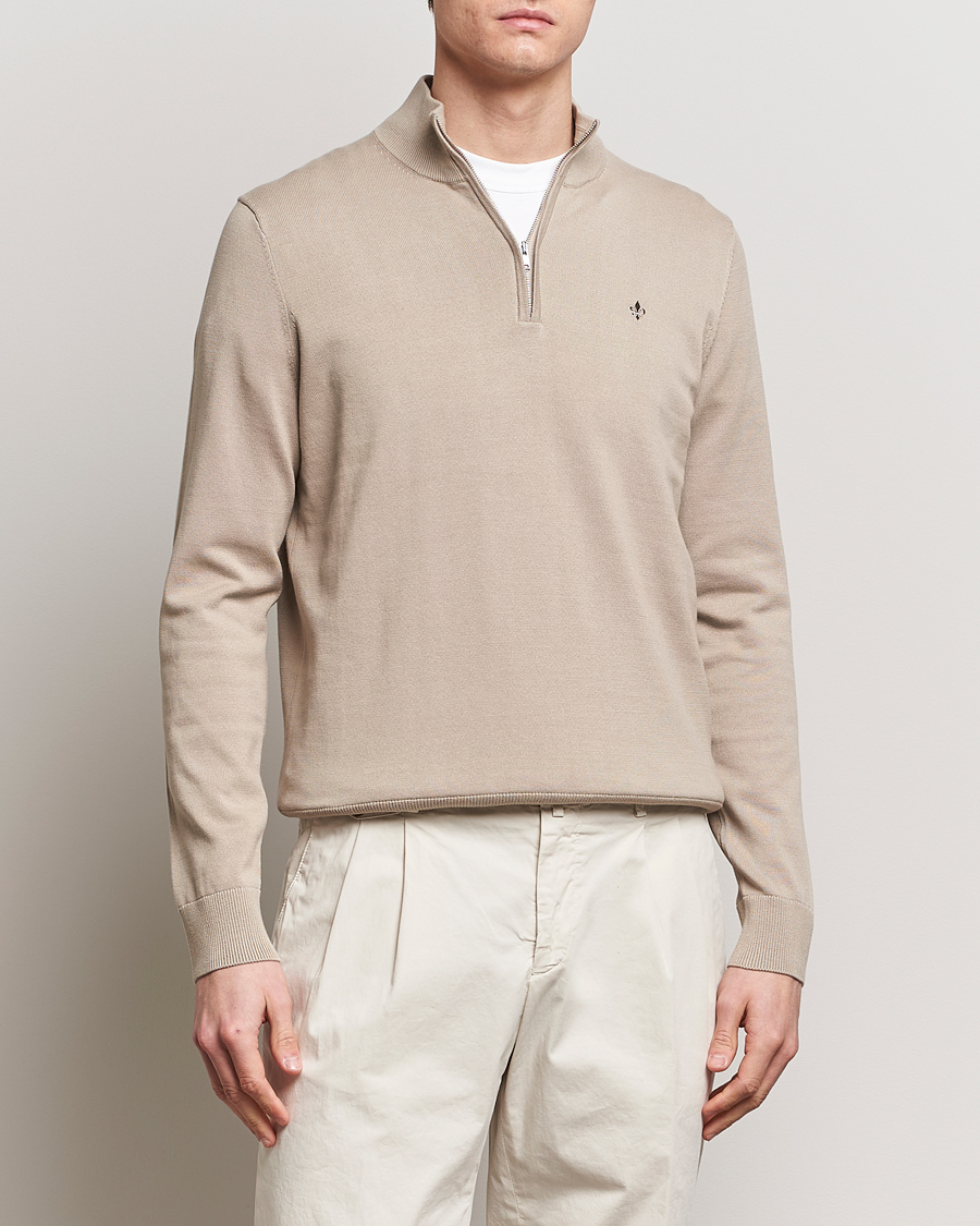 Mies | Puserot | Morris | Riley Cotton Half Zip Khaki