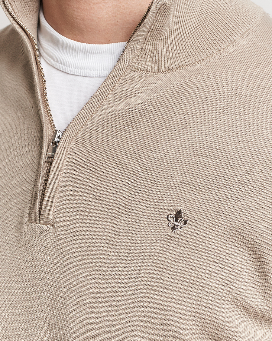 Mies | Puserot | Morris | Riley Cotton Half Zip Khaki