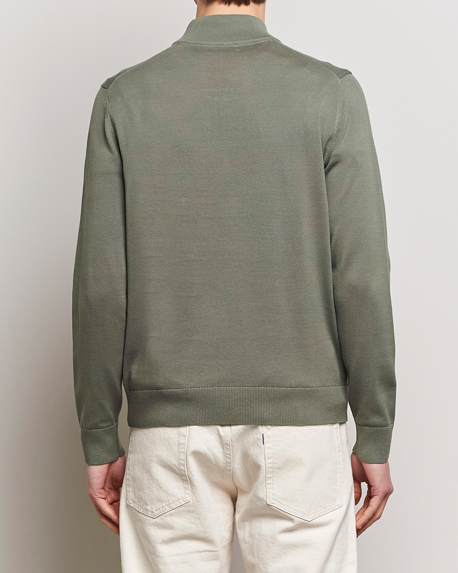 Mies | Puserot | Morris | Riley Cotton Half Zip Green