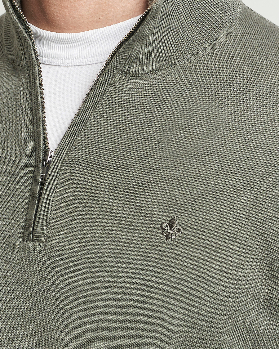 Mies | Puserot | Morris | Riley Cotton Half Zip Green