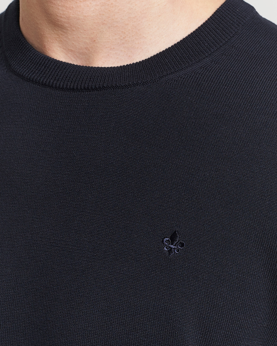 Mies | Puserot | Morris | Riley Cotton Crew Neck Pullover Old Blue