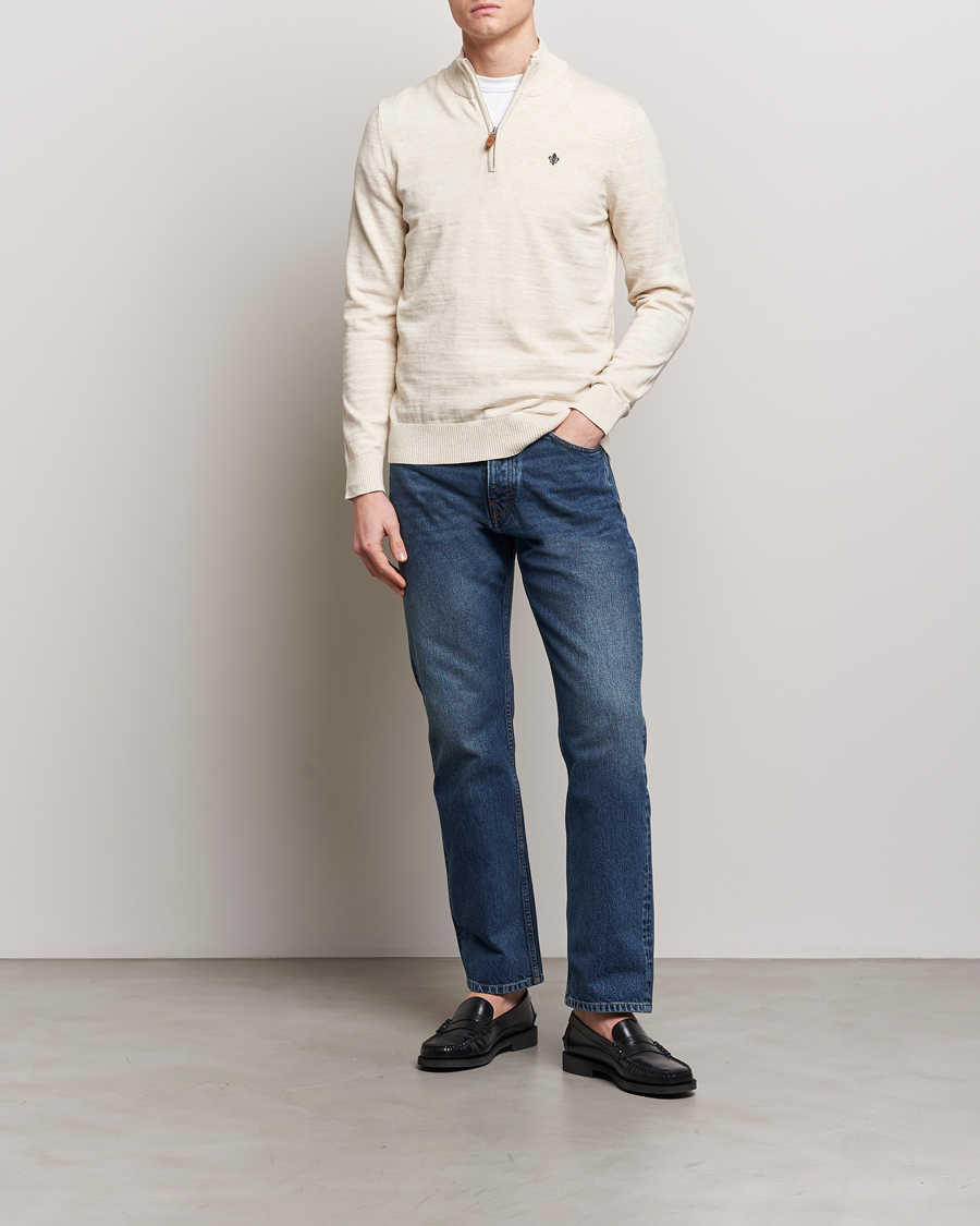 Mies | Puserot | Morris | Randall Cotton Half Zip Off White