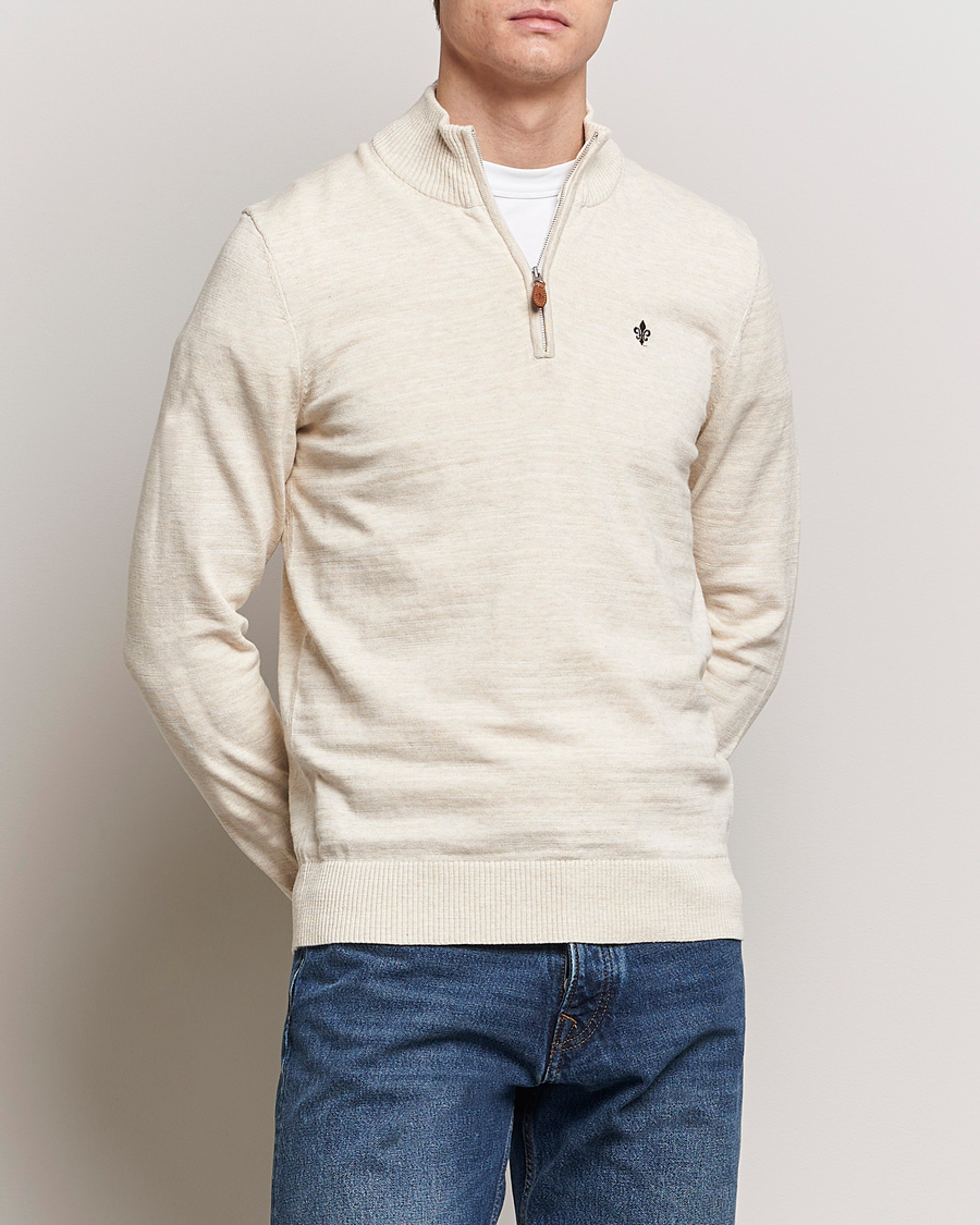 Mies | Puserot | Morris | Randall Cotton Half Zip Off White