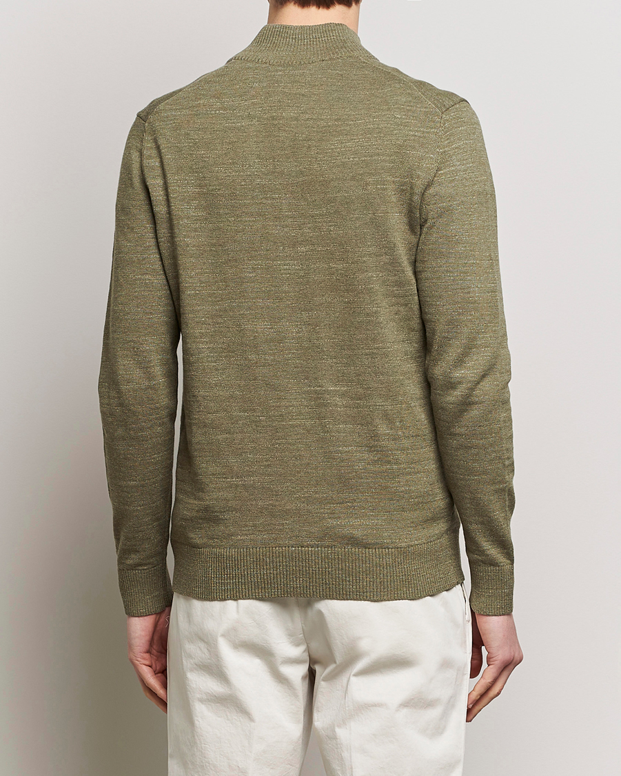 Mies | Puserot | Morris | Randall Cotton Half Zip Green