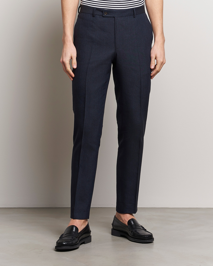 Mies |  | Morris | Bobby Linen Suit Trousers Navy