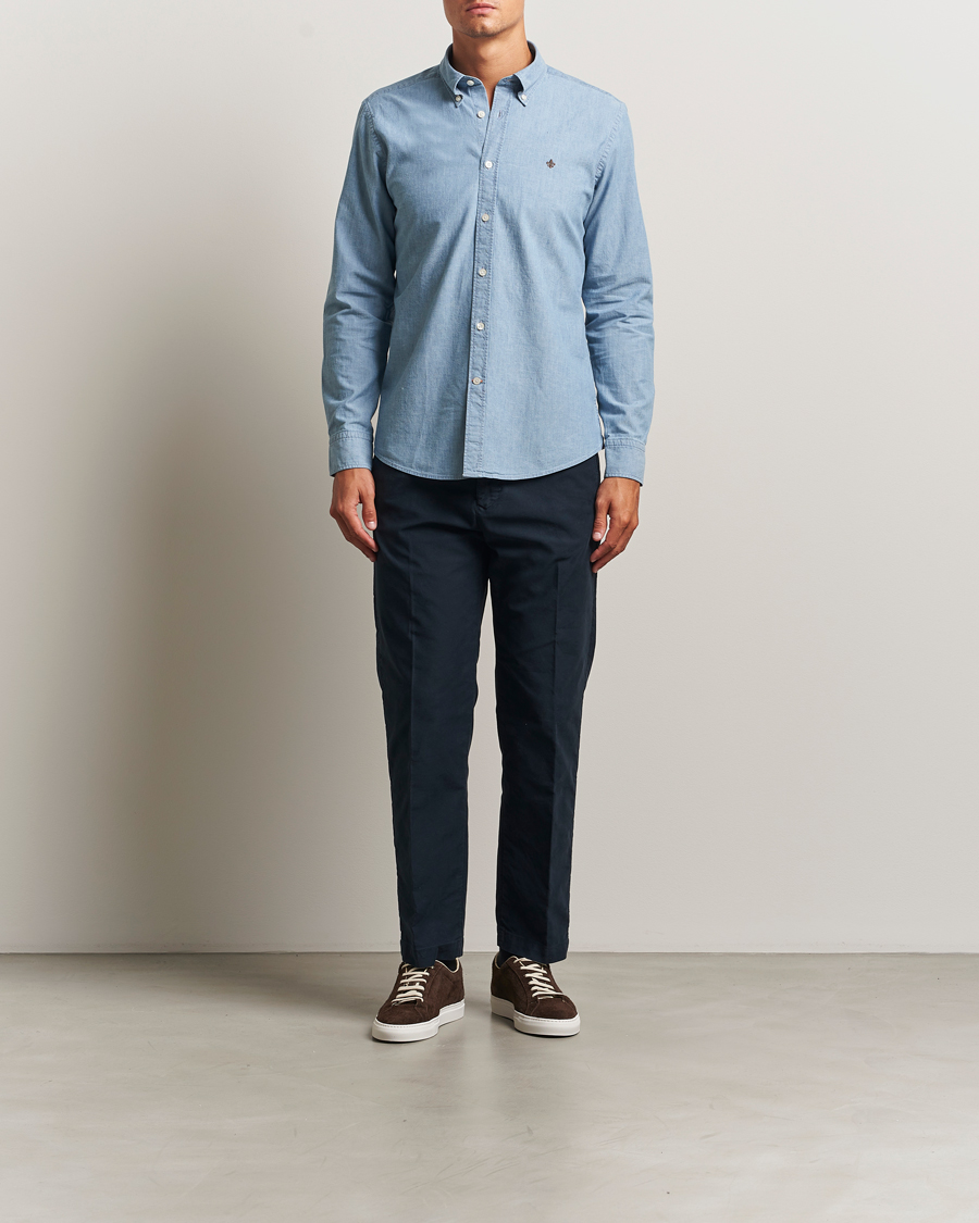 Mies | Kauluspaidat | Morris | Slim Fit Chambray Shirt Blue