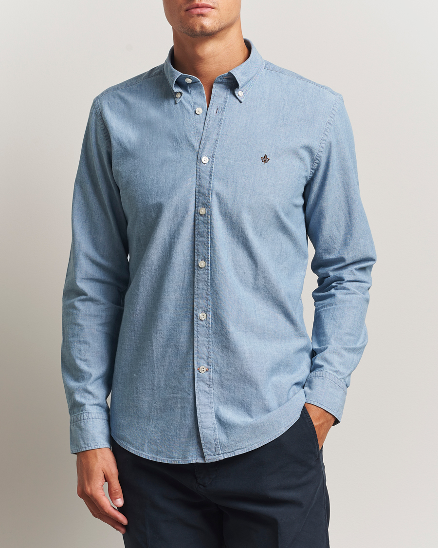 Mies | Kauluspaidat | Morris | Slim Fit Chambray Shirt Blue