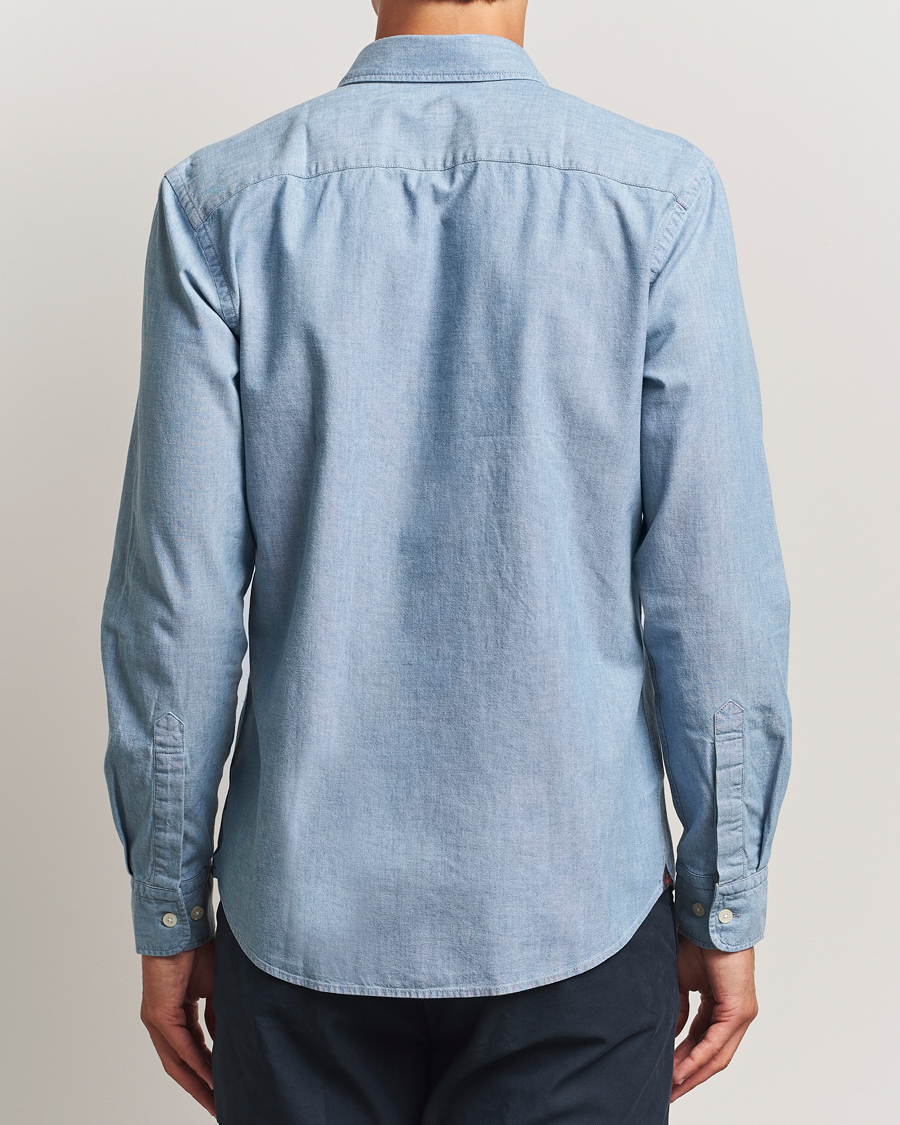 Mies | Kauluspaidat | Morris | Slim Fit Chambray Shirt Blue