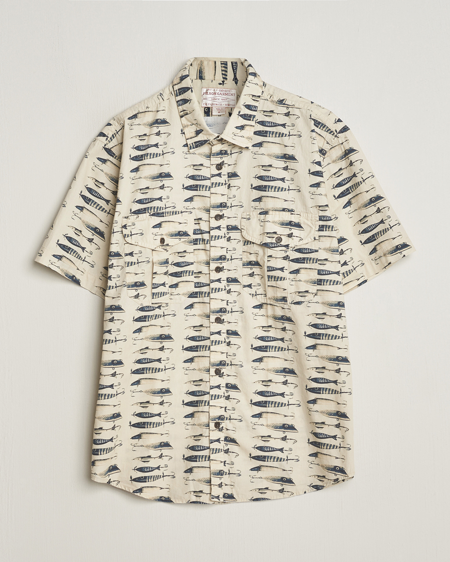Mies | Kauluspaidat | Filson | Washed Short Sleeve Feather Cloth Shirt Natural