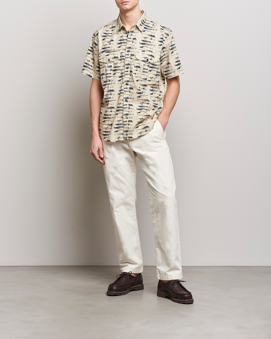 Mies | Kauluspaidat | Filson | Washed Short Sleeve Feather Cloth Shirt Natural