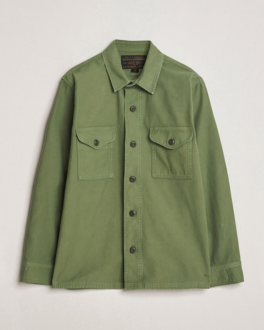 Mies | Takit | Filson | Reverse Sateen Jac-Shirt Washed Green