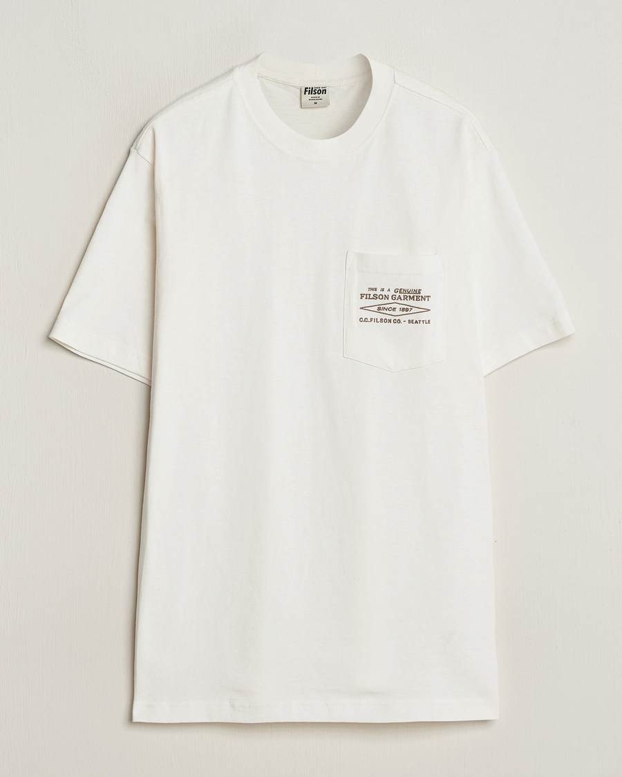 Mies | T-paidat | Filson | Embroidered Pocket T-Shirt Off White