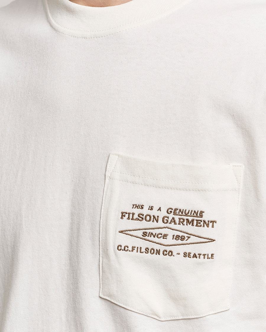 Mies | T-paidat | Filson | Embroidered Pocket T-Shirt Off White