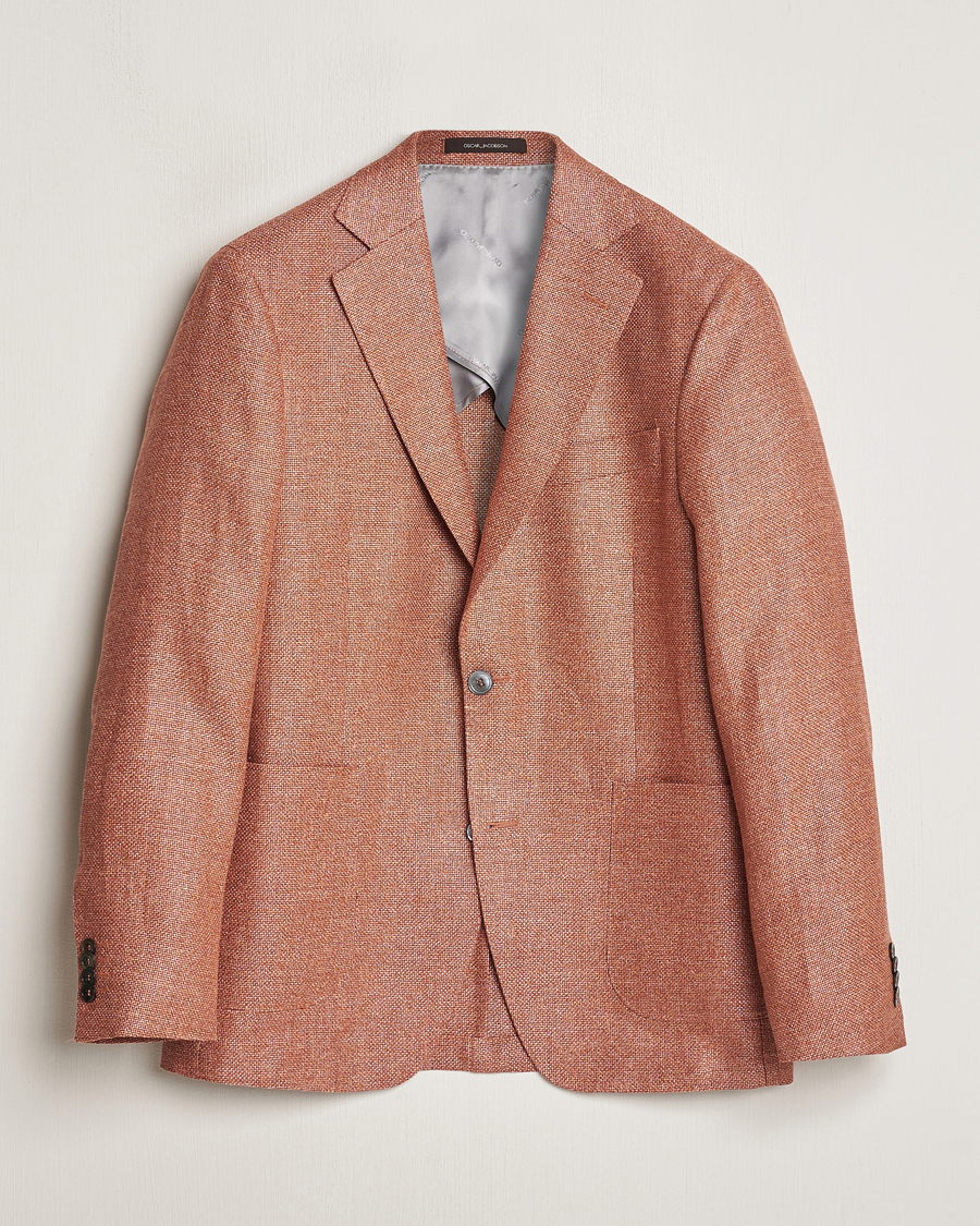 Mies | Pikkutakit | Oscar Jacobson | Ferry Hopsack Hemp/Wool Blazer Orange