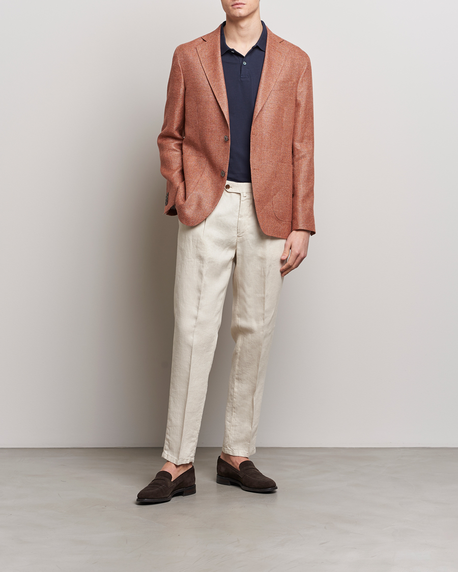 Mies | Pikkutakit | Oscar Jacobson | Ferry Hopsack Hemp/Wool Blazer Orange