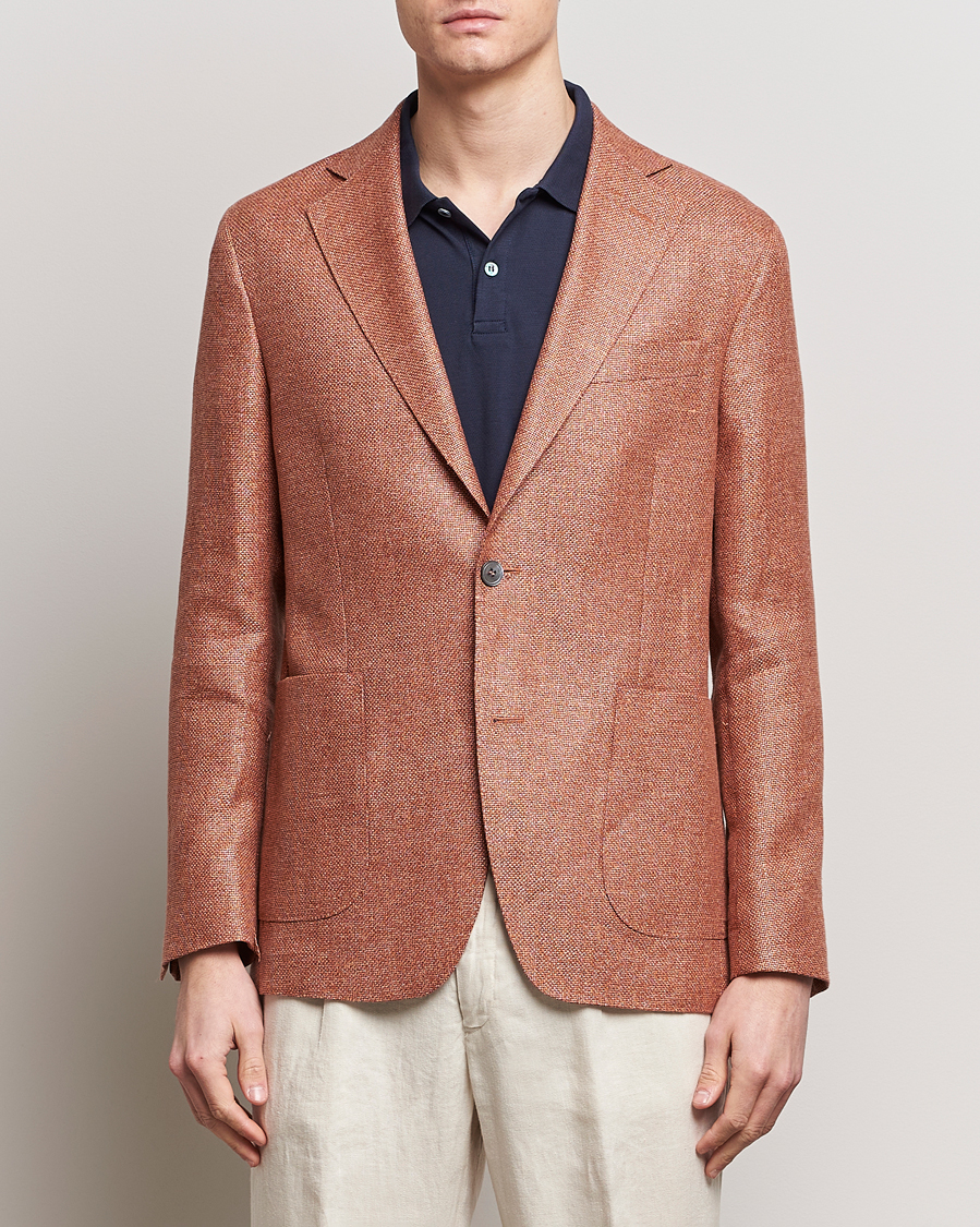 Mies | Pikkutakit | Oscar Jacobson | Ferry Hopsack Hemp/Wool Blazer Orange