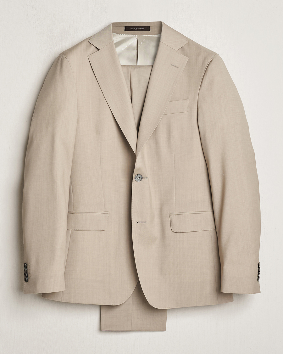 Mies | Puvut | Oscar Jacobson | Fogerty Super 130's Wool Suit Beige