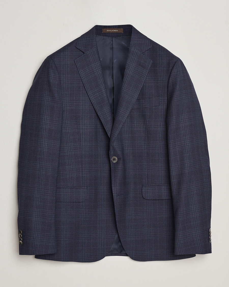 Mies | Pikkutakit | Oscar Jacobson | Fogerty Mini Check Wool Blazer Navy