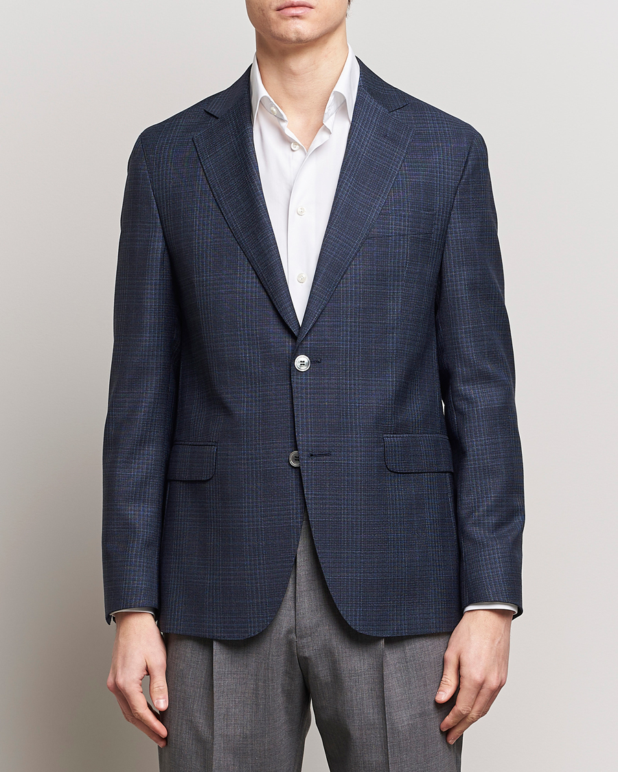 Mies | Pikkutakit | Oscar Jacobson | Fogerty Mini Check Wool Blazer Navy