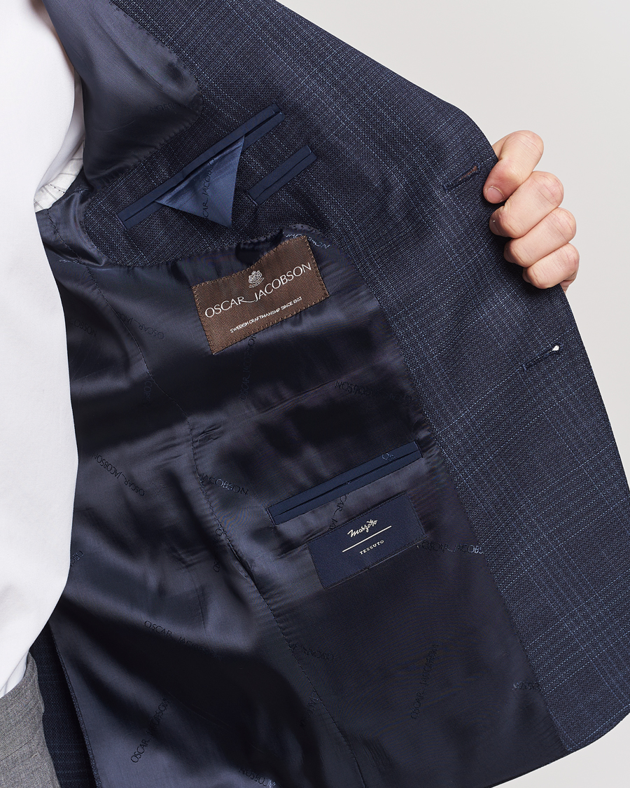 Mies | Pikkutakit | Oscar Jacobson | Fogerty Mini Check Wool Blazer Navy