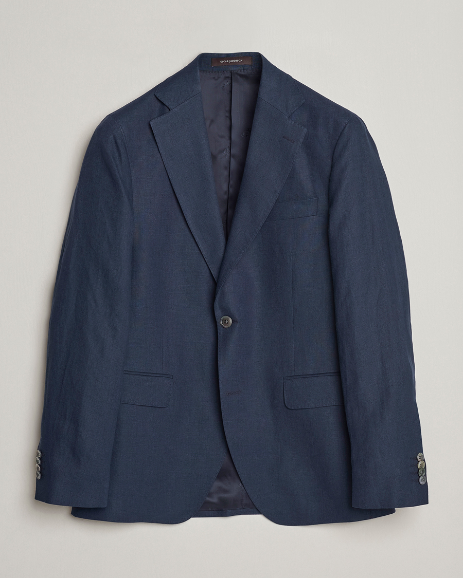 Mies | Pikkutakit | Oscar Jacobson | Fogerty Linen Blazer Navy