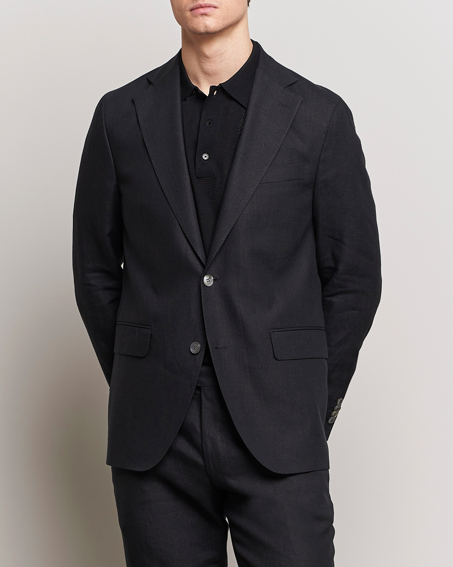 Mies | Pikkutakit | Oscar Jacobson | Fogerty Linen Blazer Black