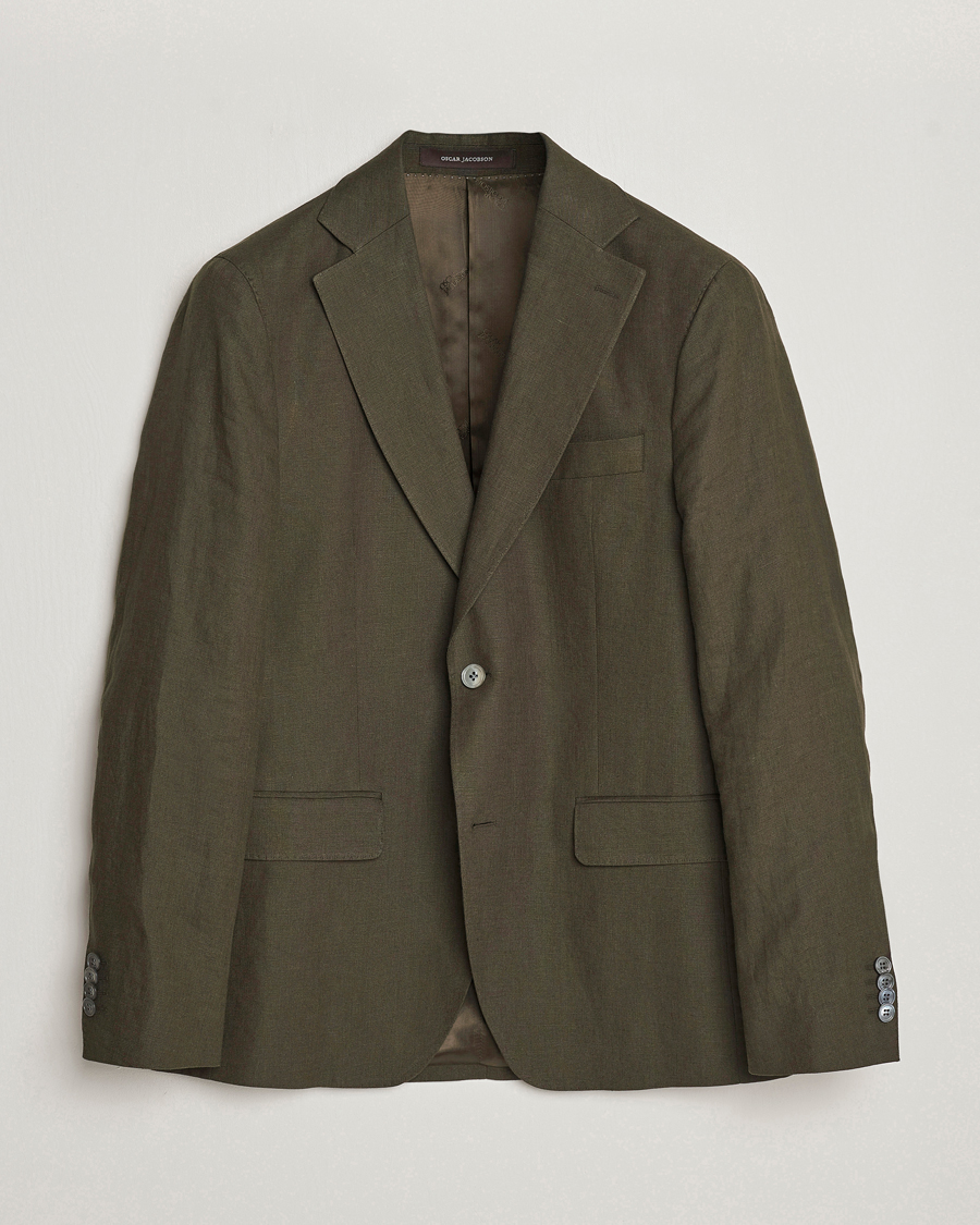 Mies | Pikkutakit | Oscar Jacobson | Fogerty Linen Blazer Olive