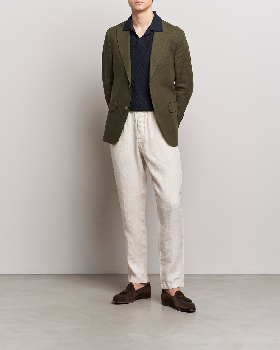 Mies | Pikkutakit | Oscar Jacobson | Fogerty Linen Blazer Olive
