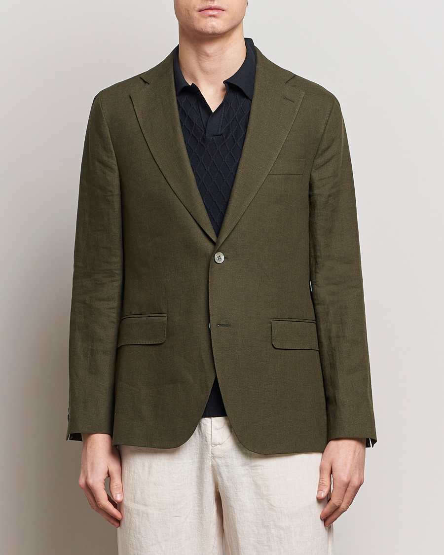 Mies | Pikkutakit | Oscar Jacobson | Fogerty Linen Blazer Olive