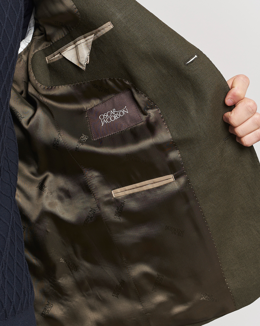 Mies | Pikkutakit | Oscar Jacobson | Fogerty Linen Blazer Olive