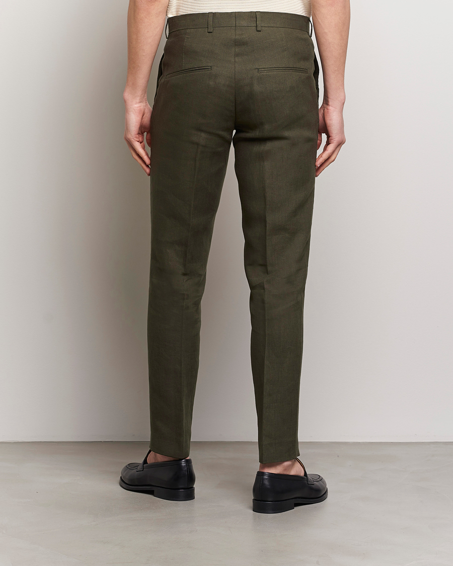 Mies | Housut | Oscar Jacobson | Denz Linen Trousers Olive