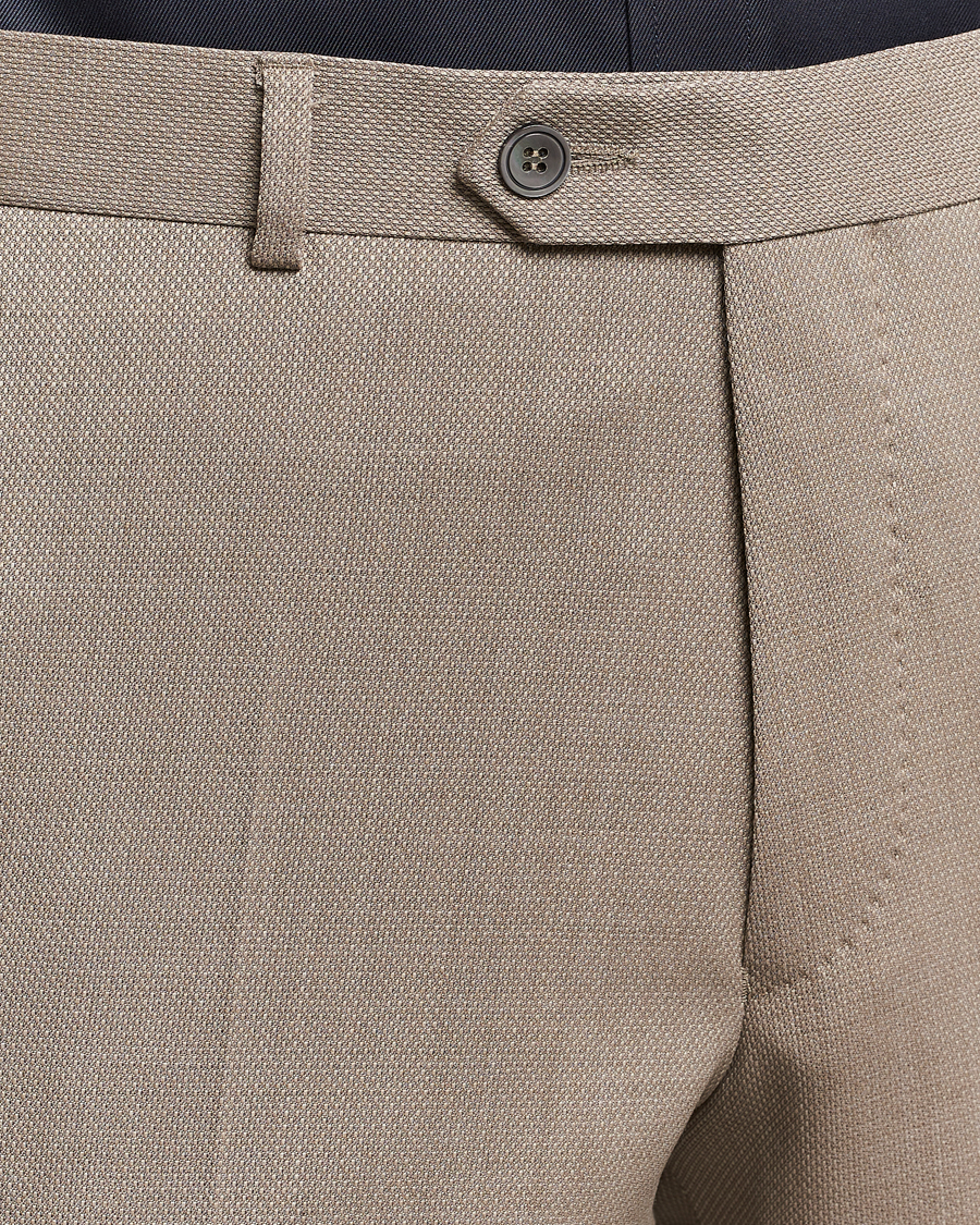 Mies | Housut | Oscar Jacobson | Denz Structured Wool Trousers Beige