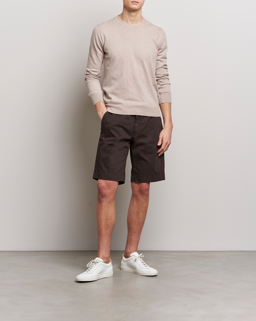 Mies | Shortsit | Oscar Jacobson | Teodor Cotton Shorts Brown