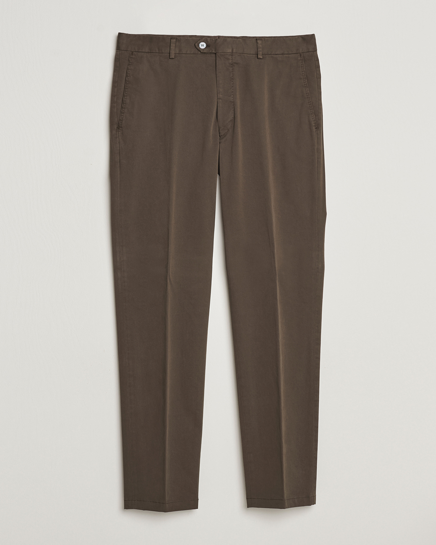 Mies | Housut | Oscar Jacobson | Denz Casual Cotton Trousers Olive