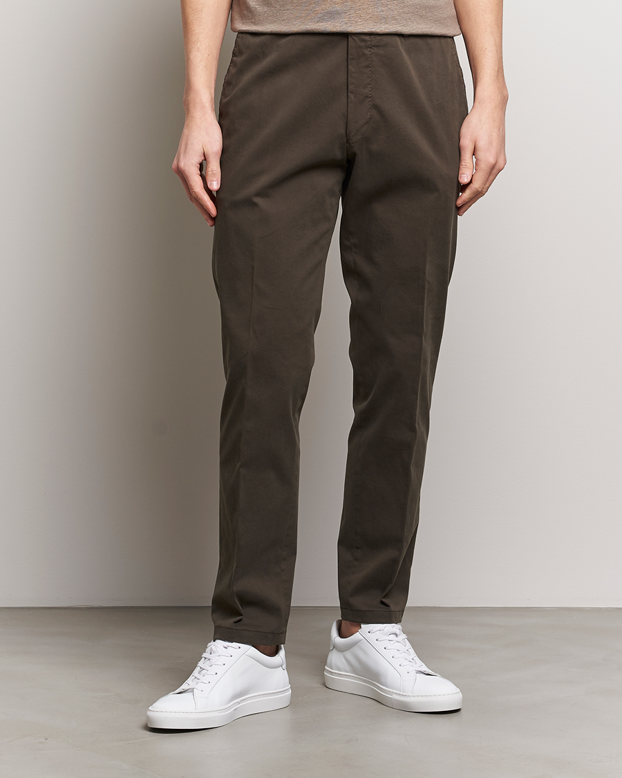 Mies | Housut | Oscar Jacobson | Denz Casual Cotton Trousers Olive