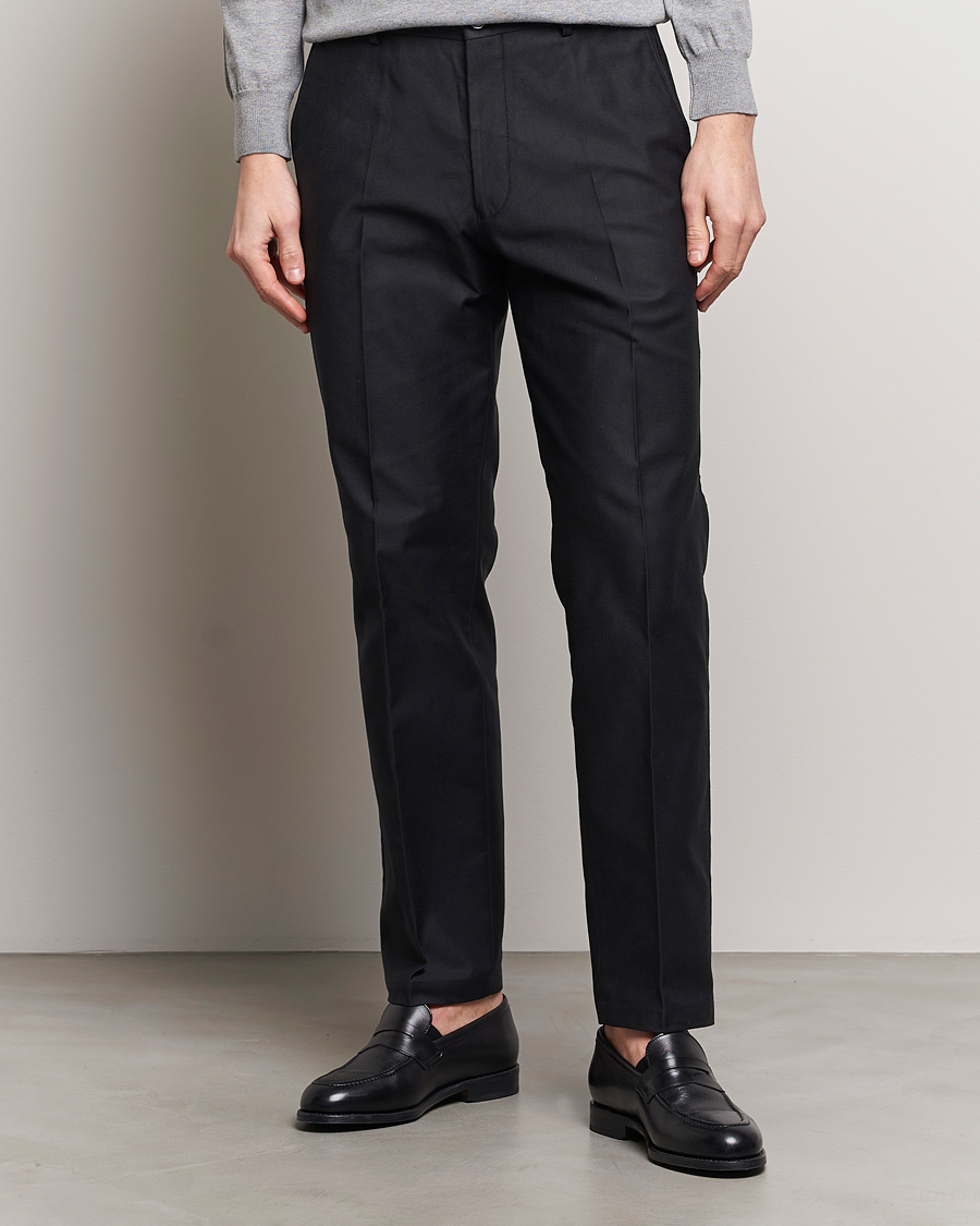 Mies | Housut | Oscar Jacobson | Decker Cotton Trousers Black