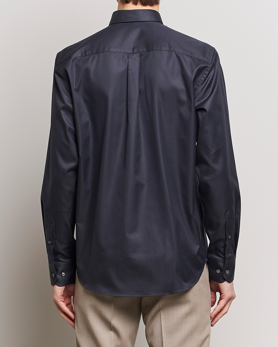 Mies | Kauluspaidat | Oscar Jacobson | Regular Fit Button Down Cotton Twill Shirt Black